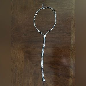 Free People silver tassel stone necklace